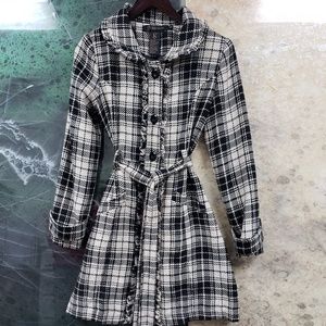 GRASS COLLECTION WOMEN'S TRENCH  BLACK/ GREY -M